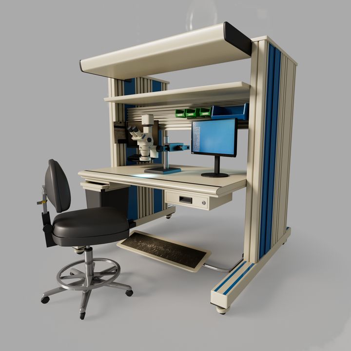 Gemelo digital · puesto de laboratorio, de Juan Revilla