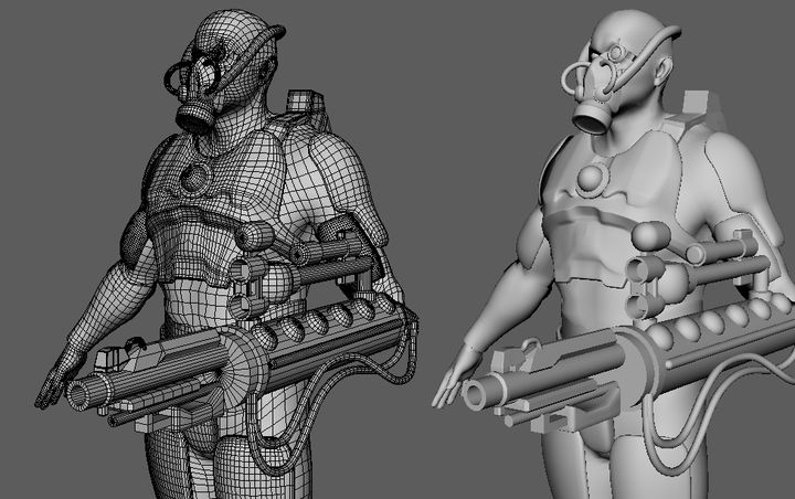 Soldado · wireframe, de Juan Revilla
